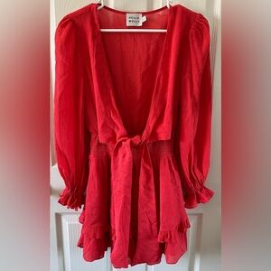 Hello Molly Red Ruffle dress. Sz 2.